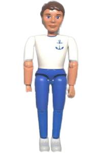 Belville Male - Brown Hair, White Shirt with Anchor Pattern, Blue Pants, White Shoes, Life Jacket belvmale15a