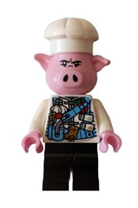 Pigsy - medium blue utility harness with pig head buckle, black medium legs mk104