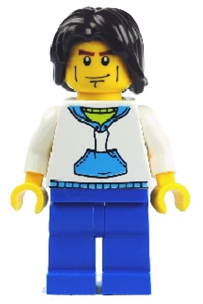 Male in White Hoodie Minifigure - cty0190