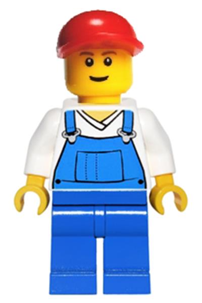 Male in Blue Overalls Minifigure [cty0202] - Bricks And More