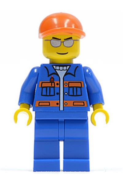Worker in Blue Jacket with Orange Stripes - cty0227