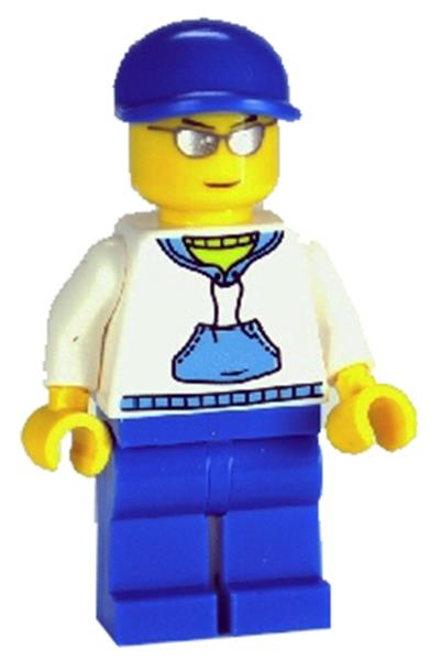 Male with White Hoodie Minifigure - cty0234