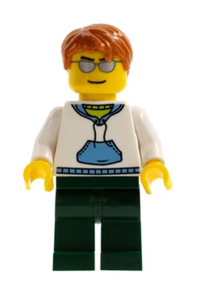 Male with White Hoodie Minifigure - cty0240