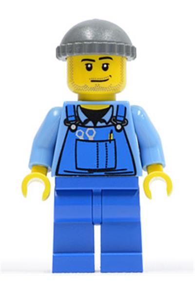 Worker in Blue Overalls Minifigure - cty0247