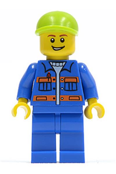 Worker in Blue Jacket with Orange Stripes - cty0295
