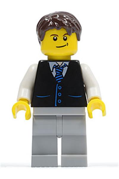 Male in Black Vest Minifigure - cty0395