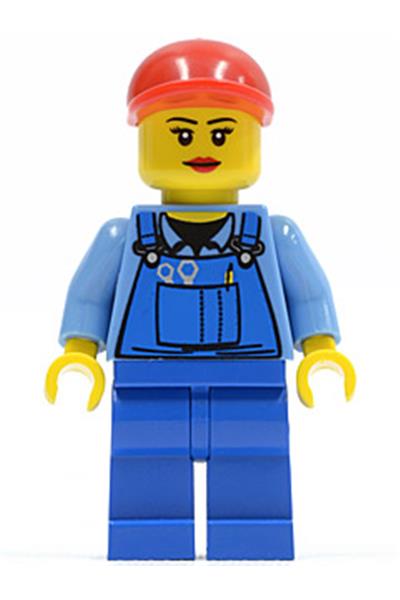 Worker in Blue Overalls Minifigure - cty0402