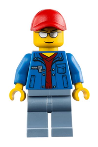 Male in Blue Jacket Minifigure - cty0461