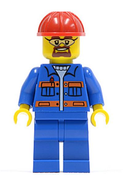 Worker in Blue Jacket with Orange Stripes - cty0471