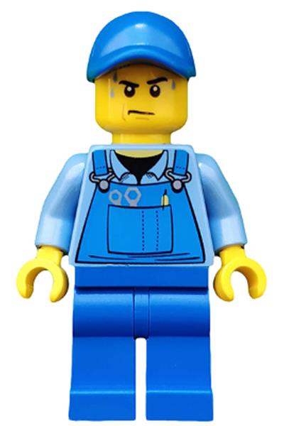 Worker in Blue Overalls Minifigure - cty0526