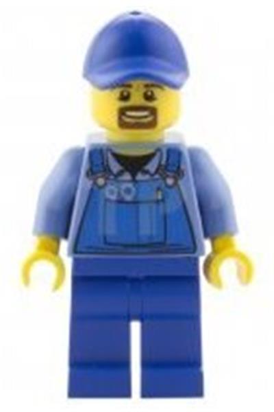 Worker in Blue Overalls Minifigure - cty0574