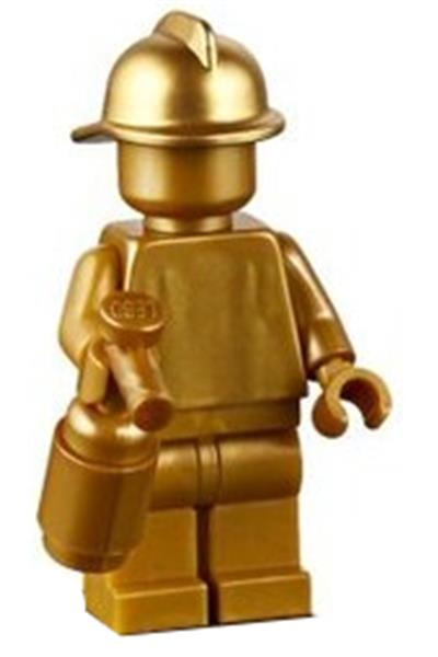 Gold Firefighter Statue Minifigure - cty0989