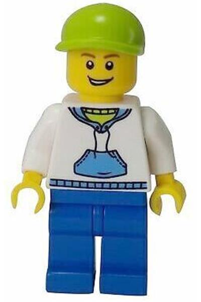 Male with White Hoodie Minifigure [hol016] - Seasonal