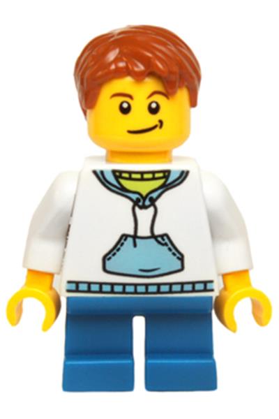 Boy with White Hoodie Minifigure [hol035] - Seasonal