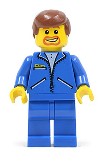 Worker in Blue Jacket Minifigure [jbl010] - Racers