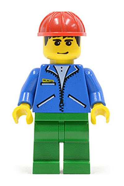 Worker in Blue Jacket Minifigure [jbl011] - Make And Create