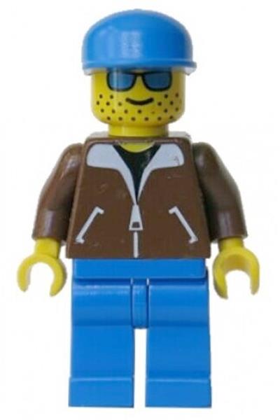 Male in brown jacket Minifigure - jbr008