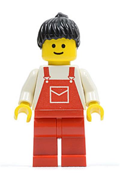 Female with Red Overalls Minifigure [ovr026] - Dacta