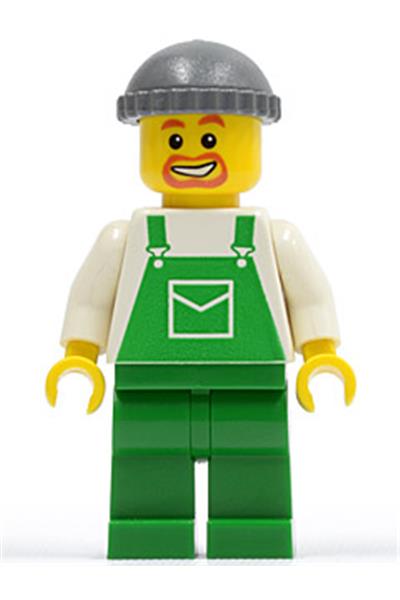 Male with Green Overalls Minifigure [ovr027] - City
