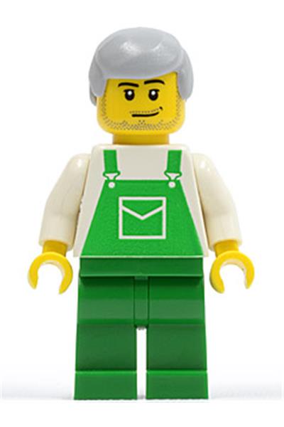 Male with Green Overalls Minifigure - ovr032
