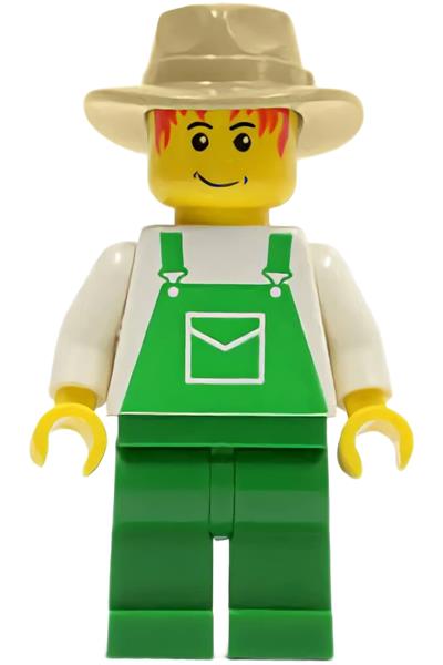 Male with Green Overalls Minifigure [ovr036] - City