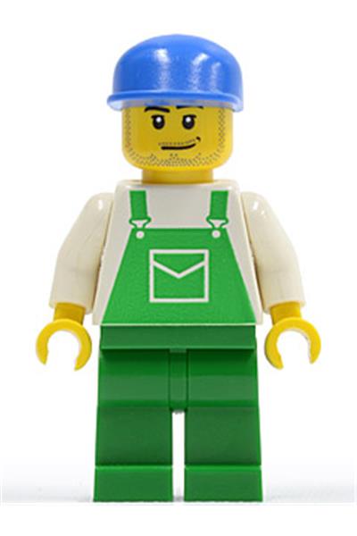 Male with Green Overalls Minifigure [ovr037a] - City