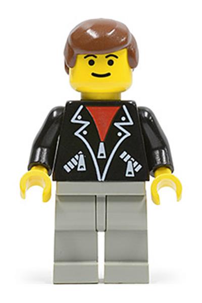 Male with Leather Jacket Minifigure - shell011