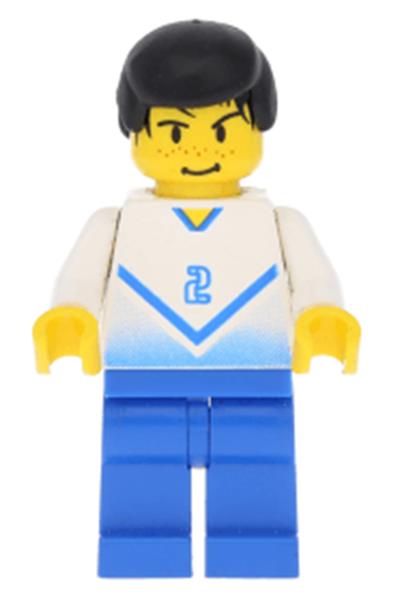 Soccer Player White & Blue Team - soc081