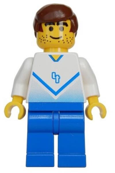 Soccer Player White & Blue Team - soc082