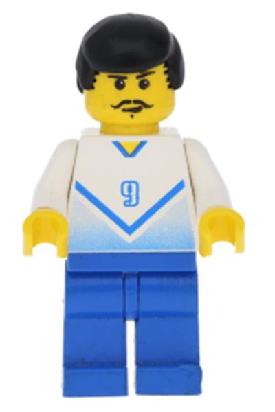 Soccer Player White & Blue Team - soc083