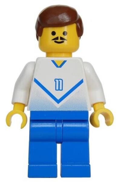 Soccer Player White & Blue Team - soc085