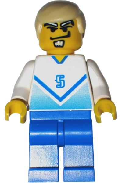 Soccer Player White & Blue Team - soc106