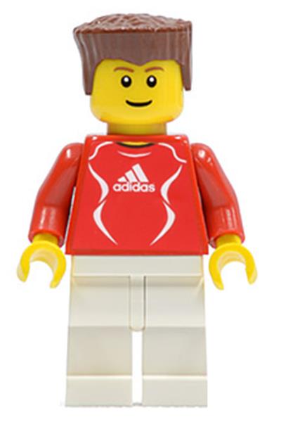 Adidas Red Soccer Player Minifigure - soc118s