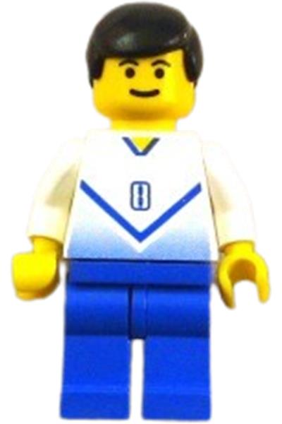 Soccer Player White & Blue Team - soc141