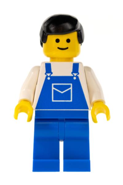 Male in Blue Overalls Minifigure - trn025