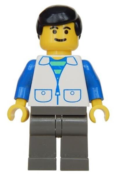 Male in White Suit Vest Minifigure - trn033