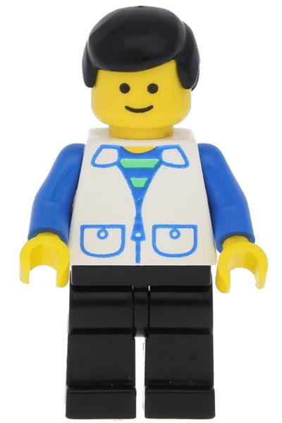 Male in White Suit Vest Minifigure - trn094