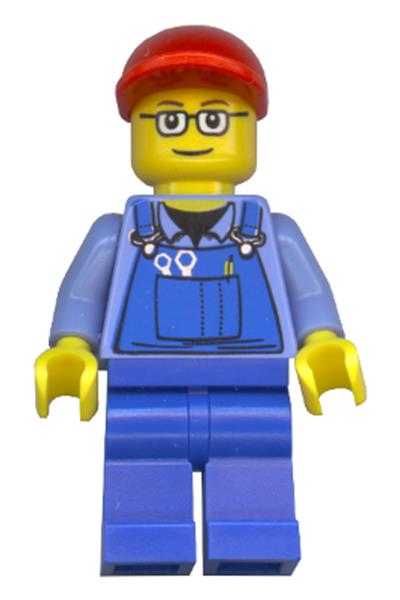 Male in Blue Overalls Minifigure - trn227