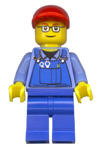 Male in Blue Overalls Minifigure - trn227a