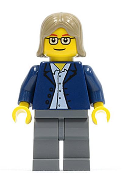 Male in Dark Blue Jacket Minifigure - twn045
