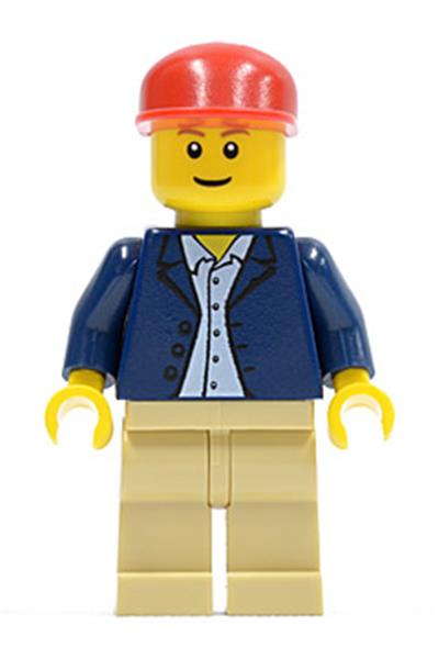 Male in Dark Blue Jacket Minifigure - twn047
