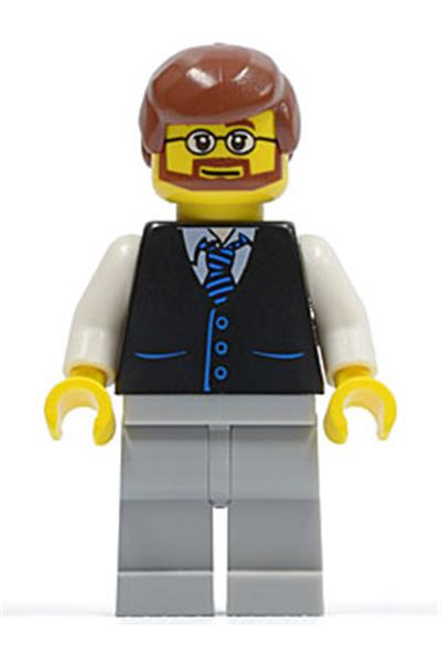 Male in Black Vest Minifigure - twn048