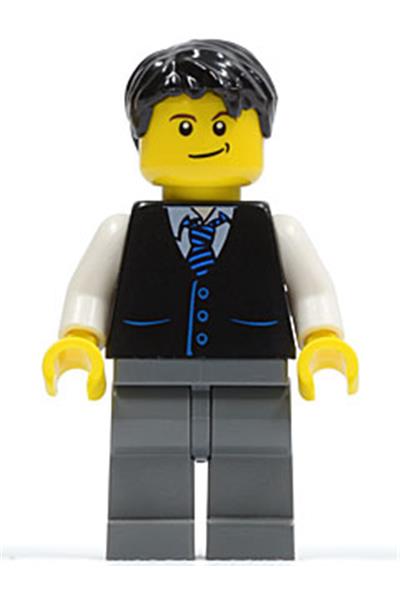 Male in Black Vest Minifigure - twn049