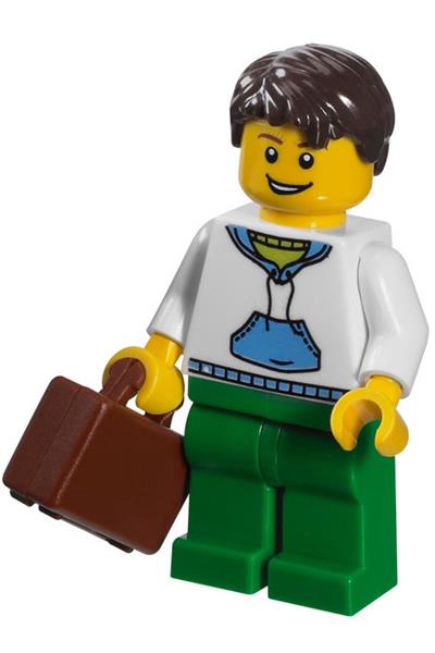 Male with White Hoodie Minifigure - twn096
