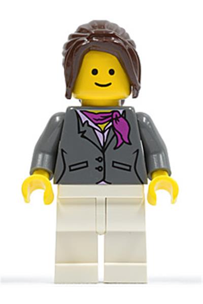 Female in Gray Jacket with Magenta Scarf - twn100