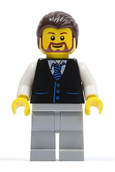 Male in Black Vest Minifigure - twn135