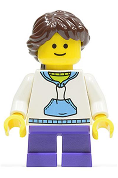 Female with White Hoodie with Blue Pockets - twn139