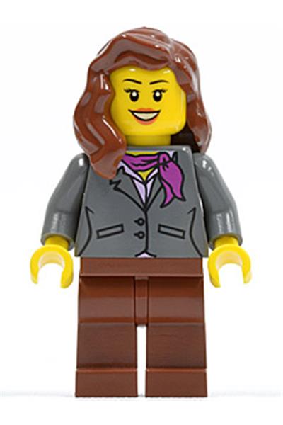 Female in Gray Jacket with Magenta Scarf - twn196