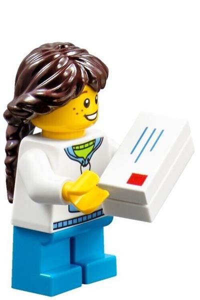 Girl with White Hoodie with Blue Pockets - twn247