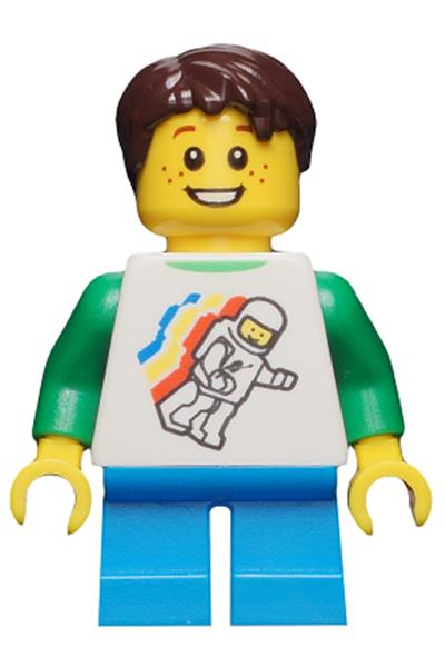Boy with Classic Space Minifigure shirt - twn264